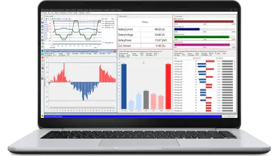 Image shows the ETAS EV-instruments add-on for INCA where you can see the state of your battery cells at a glance