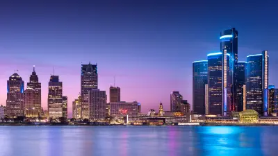 Detroit skyline at twilight