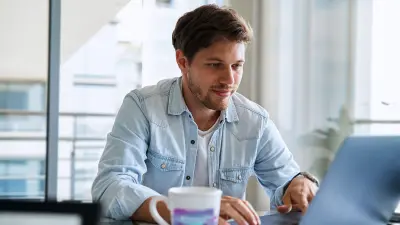 Man working on laptop