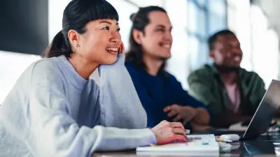 Three people who listen happily
