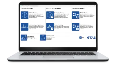 Screenshot of ETAS ASCMO-DESK on a laptop display