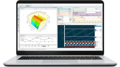 A screenshot captures the INCA software windows, along with data flows and software illustrations.